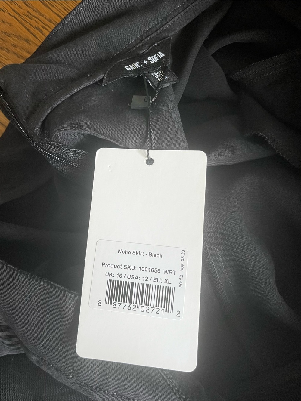 Saint + Sofia NWT Women's Black High-Low Midi “Noho” Skirt with Pockets! - Picture 10 of 11